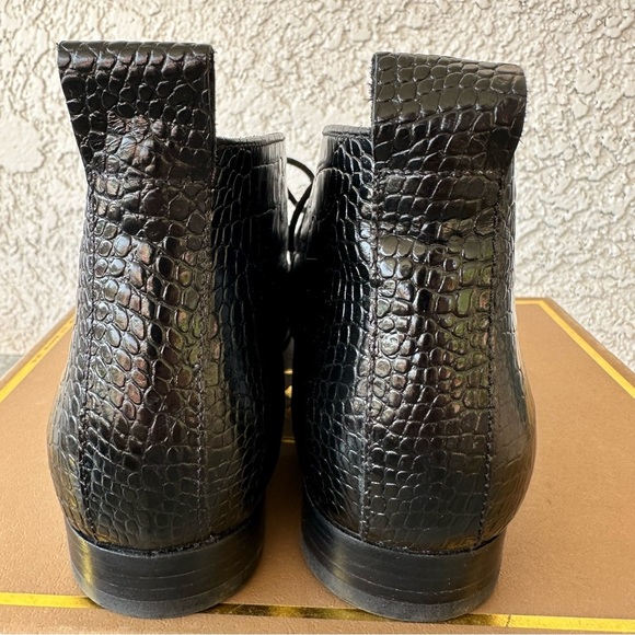 Rag & Bone  Audrey black croco eather desert boot womens 8 - Picture 7 of 15